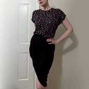 bnwt ASOS asymmetrical draped black skirt 6 M